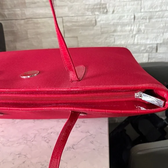 Joy Mangano Cherry Red Tote with Logo Accent - Picture 10 of 10